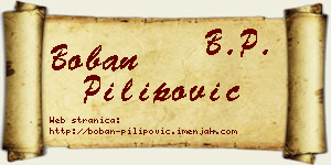 Boban Pilipović vizit kartica